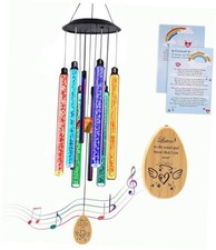 Solar Pet Memorial Wind Chime, Dog Memorial Gifts for Loss of Dog, Rainbow
