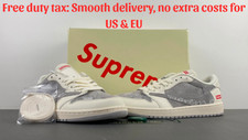SUPREMEx Fragment x Jordan 1 Low Travis Sc0tt 'Reverse Mocha' Men's Size US 7-12