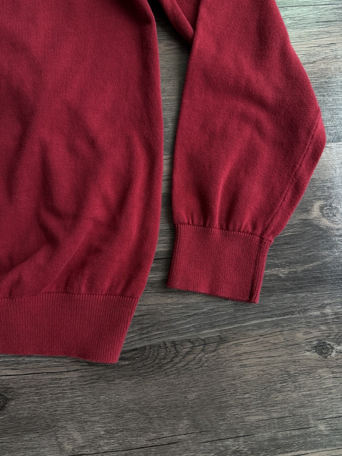 Nautica Men’s Quarter-Zip Sweater Red Size Large Cotton Pullover Knit thumbnail 6