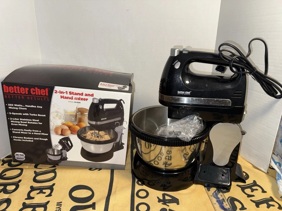 Better Chef 350W 5-Speed-plus-Boost Hand and Stand Mixer w Stainless Steel Bowl - Image 2 of 2