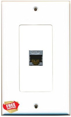 RiteAV Cat 6A 1 Port Shielded Wall Plate White