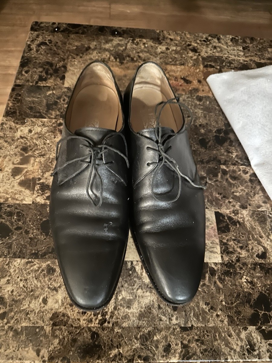 Salvatore Ferragamo Men's Black Leather Oxford Shoes Size 12 B