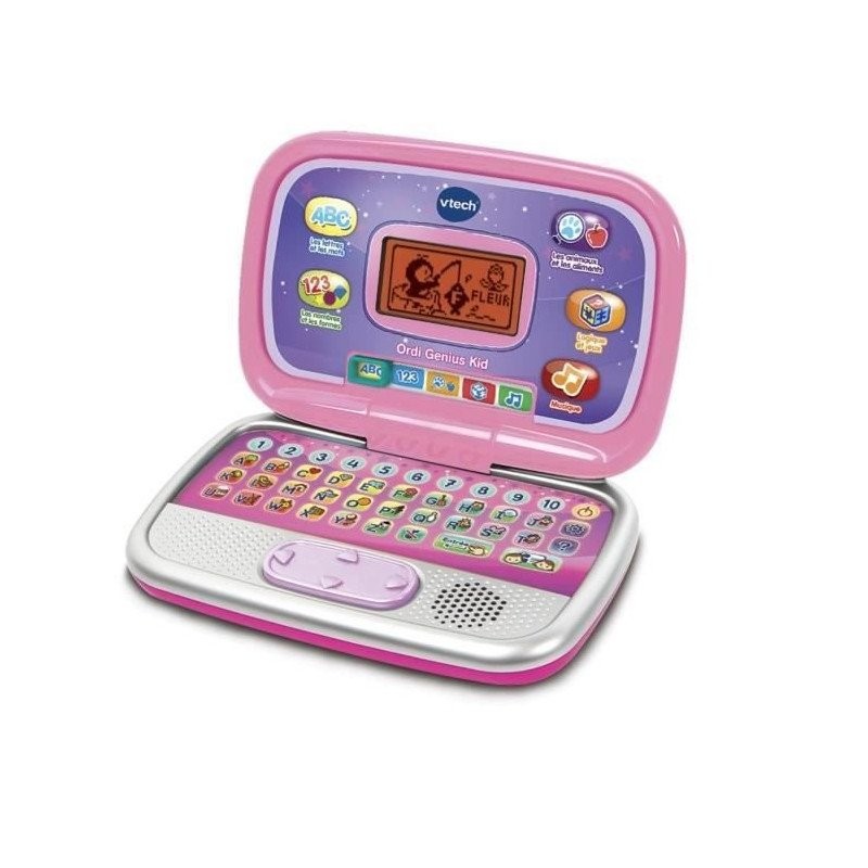 Vtech Ordi Genius Kid Rose - Ordinateur éducatif portable 4-7 ans avec écran et souris