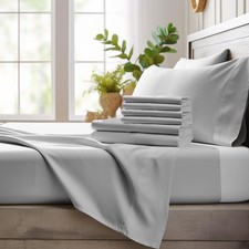 6 Piece Queen Size Sheet Set, 100 Viscose Made from Bamboo, Breathable, Ultr...