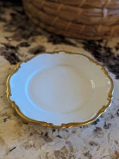 Mitterteich Bavaria Germany Golden Lark Dessert Plate 6.75" Scalloped Edge