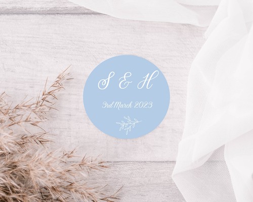 Dusty Blue wedding Stickers Envelope Seals Wedding Favours Confetti Stickers - Picture 4 of 6