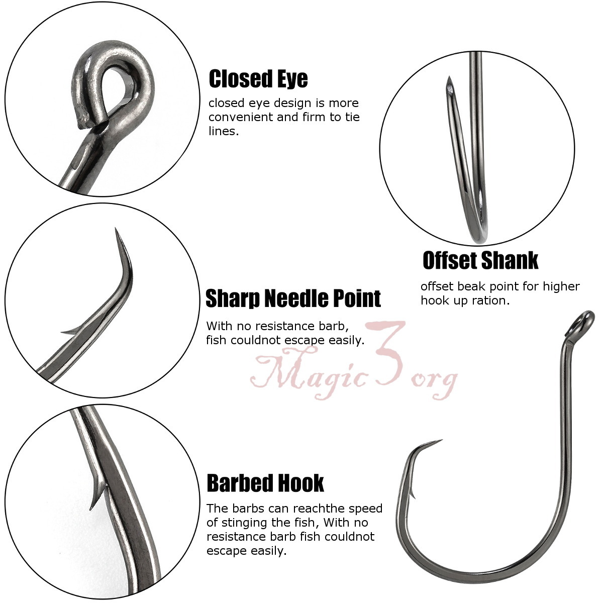 Gancio Per Polpo Nero, Forte Offset, Resistente, Per La Pesca In - Foto 6