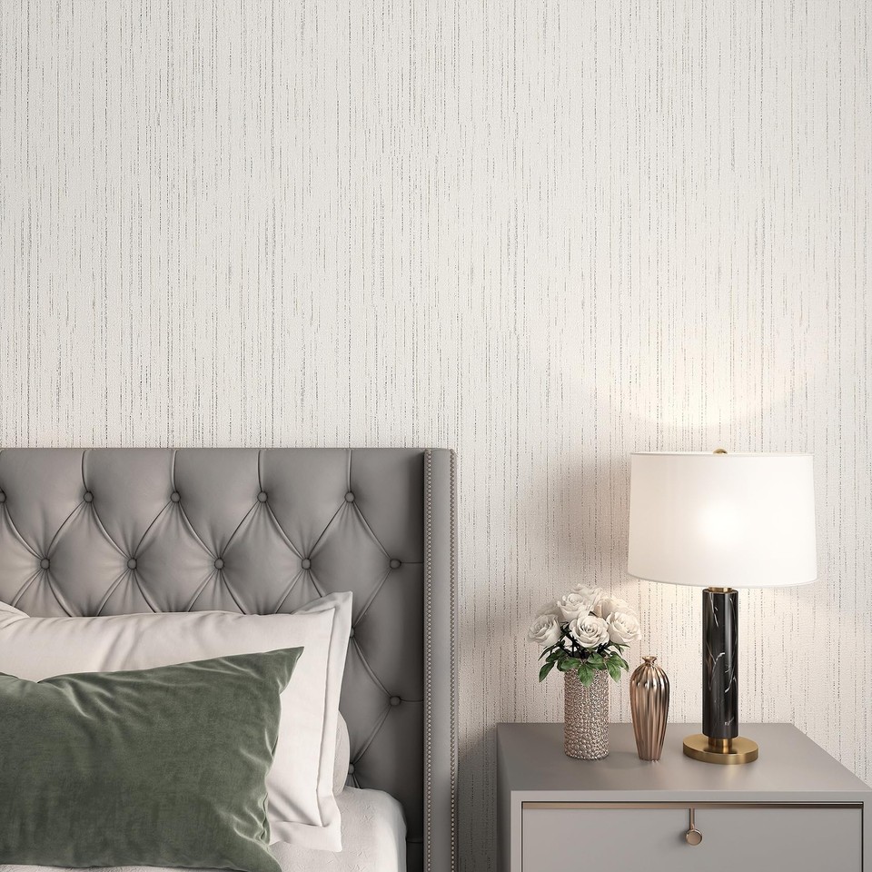 Taupe Grasscloth Peel and Stick Wallpaper Textured Neutral Faux