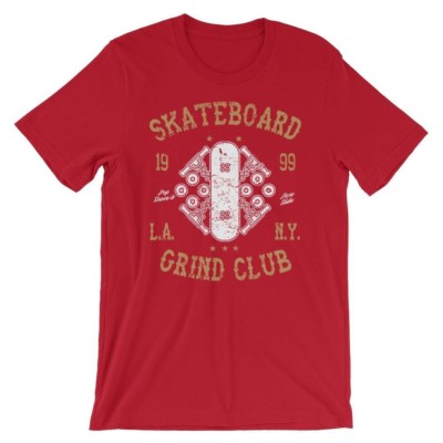 Skateboard Grind Club 100% Cotton Premium Tee NEW