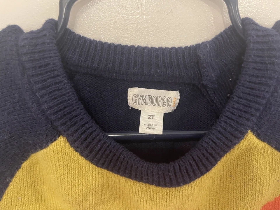 Suéter Gymboree Niño Pequeño Acogedor Suave Mezcla de Algodón Tejido Manga Raglán Azul Marino 2T Foto 4 de 4