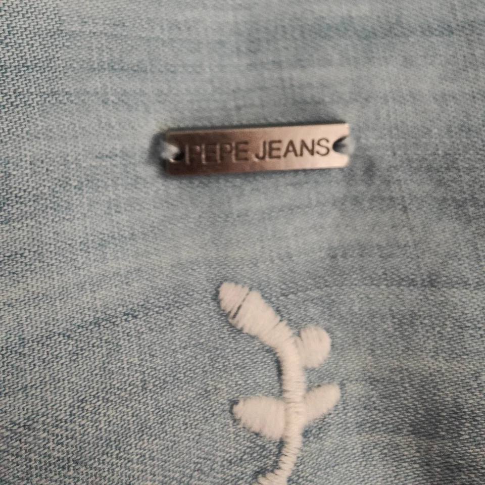 Pepe Jeans Marina Blue Lace Trim Dress - Size S - Image 4 of 4