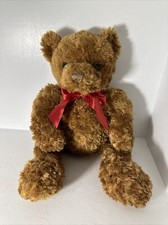 TEDDY BEAR ANIMAL ALLEY TOYS R US 2010 BROWN BEAR RED BOW 18 In