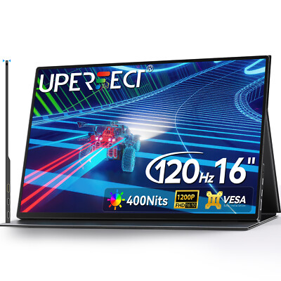 16 Zoll Tragbarer Monitor 1920*1200 16:10 120Hz Bildschirm USB C & OTG mit VESA