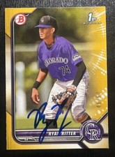 2022 RYAN RITTER BOWMAN DRAFT GOLD IP AUTO #46/50 - ROCKIES HOT PROSPECT
