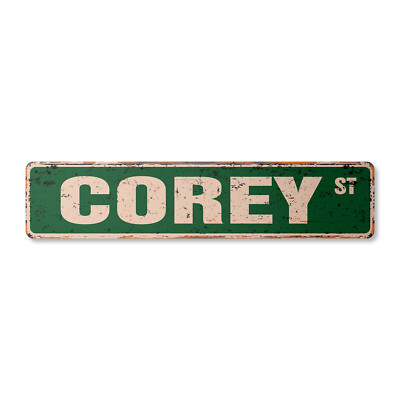 COREY Vintage Street Sign Childrens Name Room Metal Sign