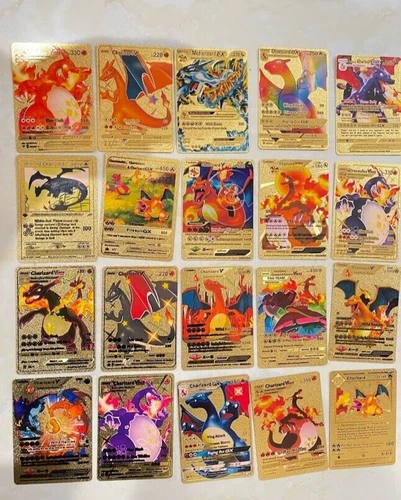 20 Pcs Charizard VMAX Gold Foil Pokemon Card RARE GX Powerful Trading Easter Toy