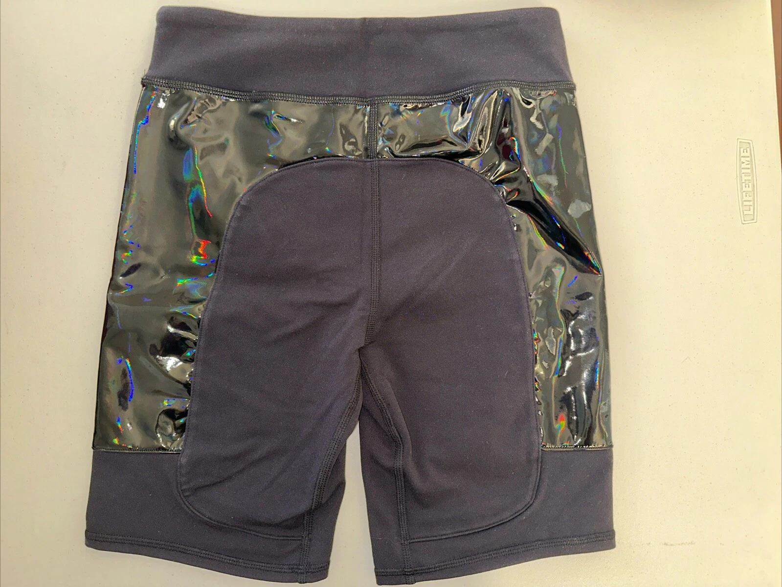 alo-yoga galaxy high waisted iridescent shorts