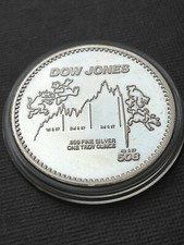Rare 1987 Dow Jones Market Crash Vintage 1oz 999 Silver Round