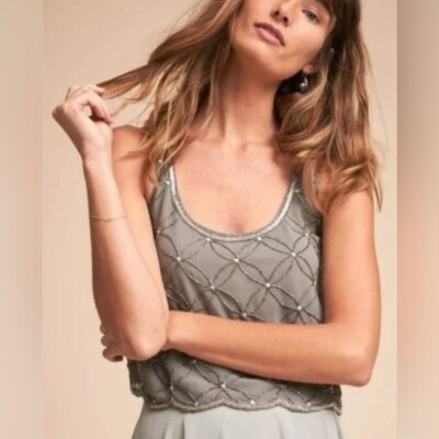 Beautiful BHLDN Anthropologie Size XS Milo beaded sequin tank top