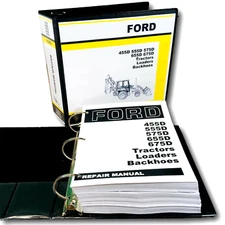 Service Manual For Ford 455D 555D 575D 655D 675D Tractor Loader Backhoe Repair