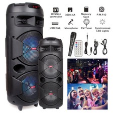 6000W Portable Bluetooth Speaker Subwoofer Heavy Bass Sound System Party  Mic