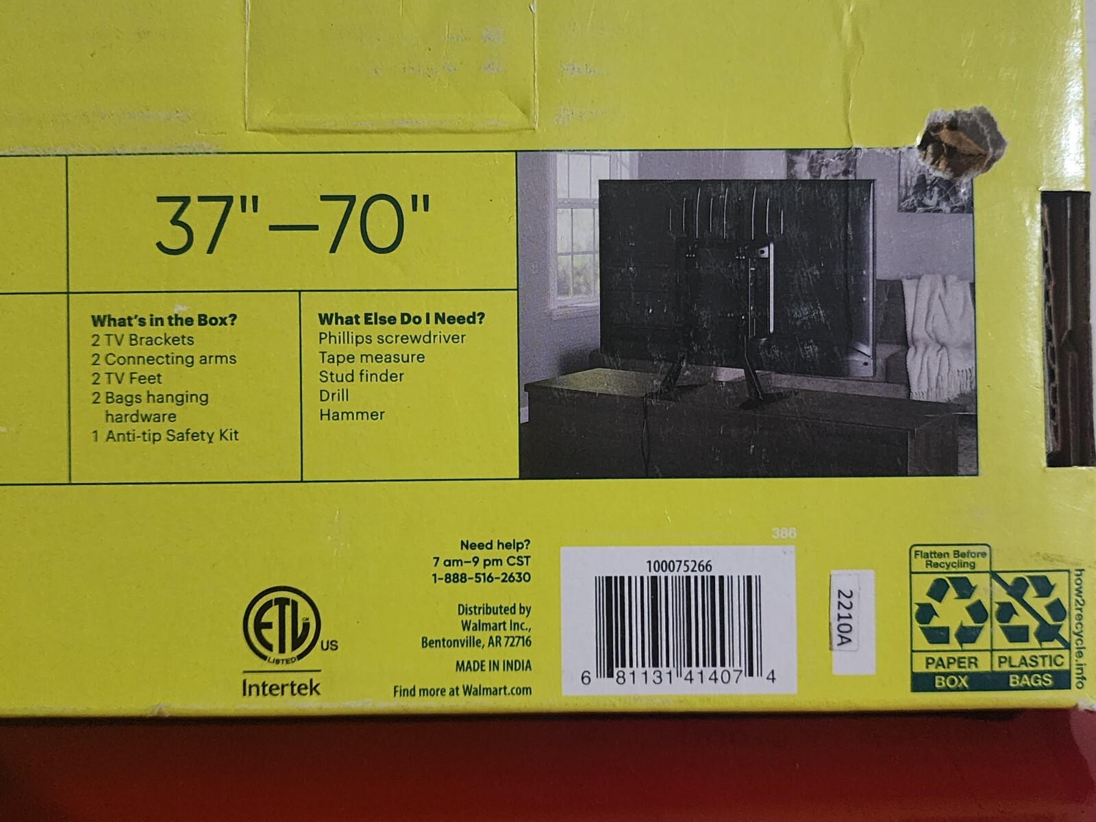 HANG ONN. Metal Tabletop TV Stand for 37" to 70" for sale online eBay