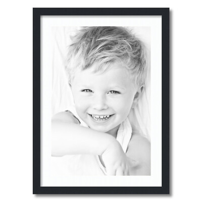 ArtToFrames Matted 20x28 Black Picture Frame with 2'' Mat, 16x24 Opening 3926