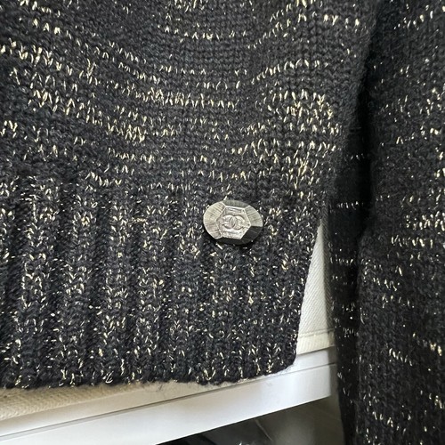 Chanel Egypt Pre-Fall 2019 19A Black & Multi Knit Logo Cashmere Sweater NWT New - Picture 9 of 14