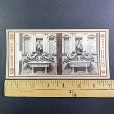 Tomb of Giuliano de Medici Florence Italy Stereoview Giorgio Sommer c1860 Y15903