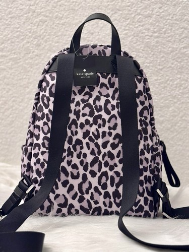 Kate Spade Chelsea Spotted Leopard Medium Backpack KH413 Limited NWT Violet Mist - Picture 3 of 12