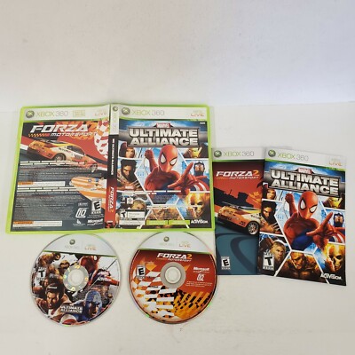 Marvel Ultimate Alliance & Forza Motorsport 2 Xbox 360 Complete FAST SHIPPING