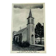 Postcard St Anthony of Padua Chapel Festina Iowa White Border B738