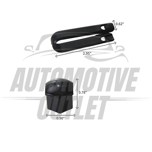 20x17mm GLOSS BLACK WHEEL NUT COVERS FIT AUDI A1 A2 A3 A4 A5 A6 A8 Q5 Q7 TT - Picture 2 of 5