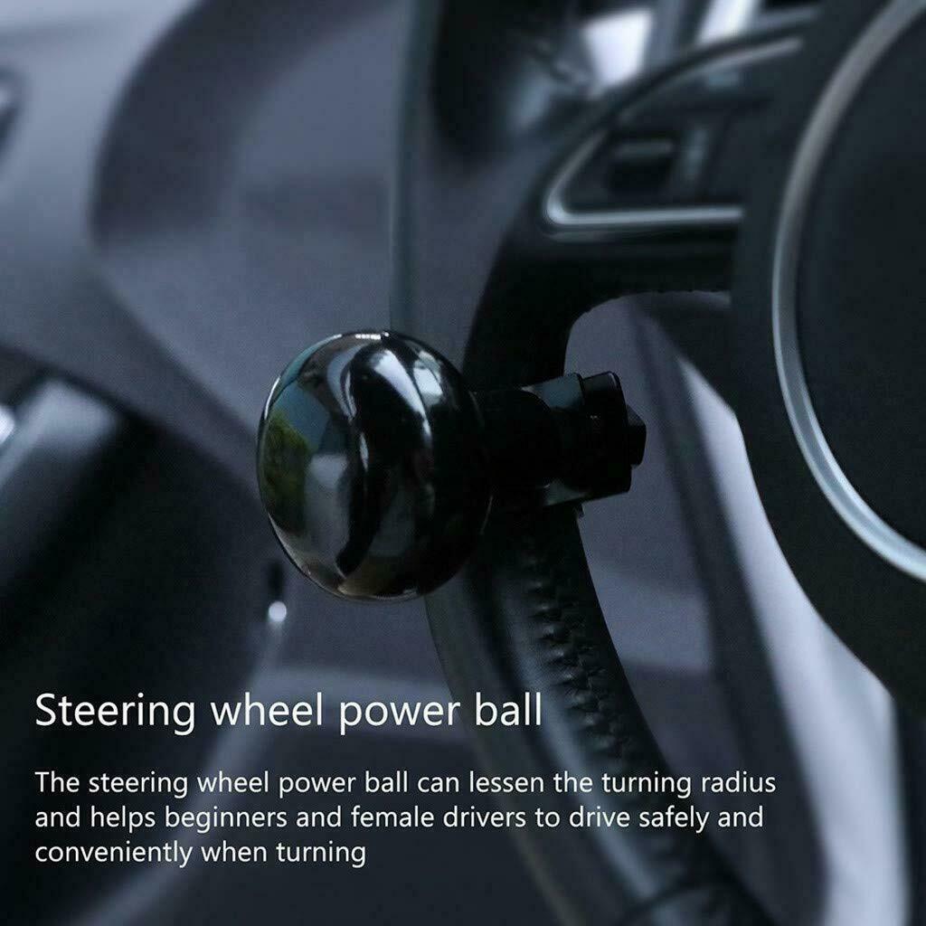 Geartronics Universal Steering Wheel Spinner Knob - Booster Ball Handle Aid For Car, Truck, SUV - Metal & Plastic