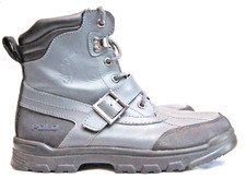 Ralph Lauren Polo Blue Leather Boots Lace Up Hiking shoes Ankle Youth Boy's 4