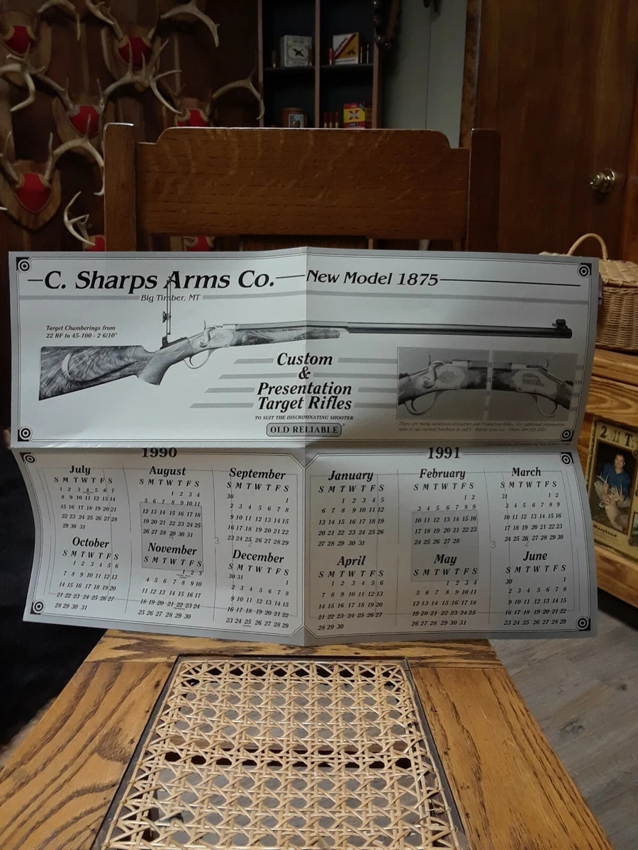 C. Sharps Arms Co New Model 1875 Ad Calendar 1991 nice framed great for man  cave | eBay