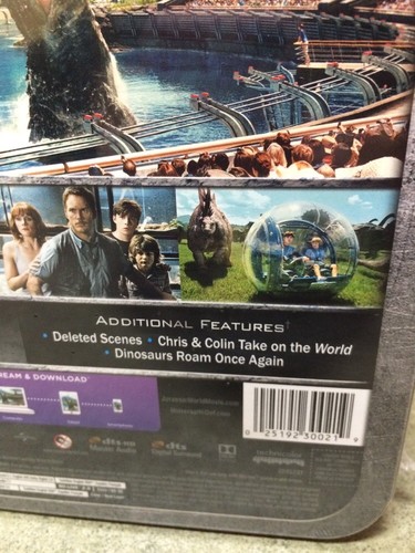NEW! Jurassic World Blu-ray Limited Edition Collectible Metal Lunch Box DVD - Picture 7 of 12