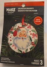 Make Market 3" Round Acrylic Sublimation Ornaments Christmas DIY Craft, 3 CT