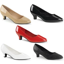 Pleaser Pink Label Classic Pointed Toe Pumps Block High Heels Adult Women Fab420