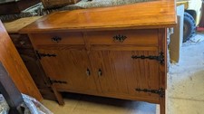 Vintage sideboard on legs with keys cupboard with shelf 2 drawers U80426A