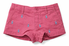 Shorts Polo Ralph Lauren Little Girls Pony All Over Logo Pink Blue 2T 3T 4T NEW