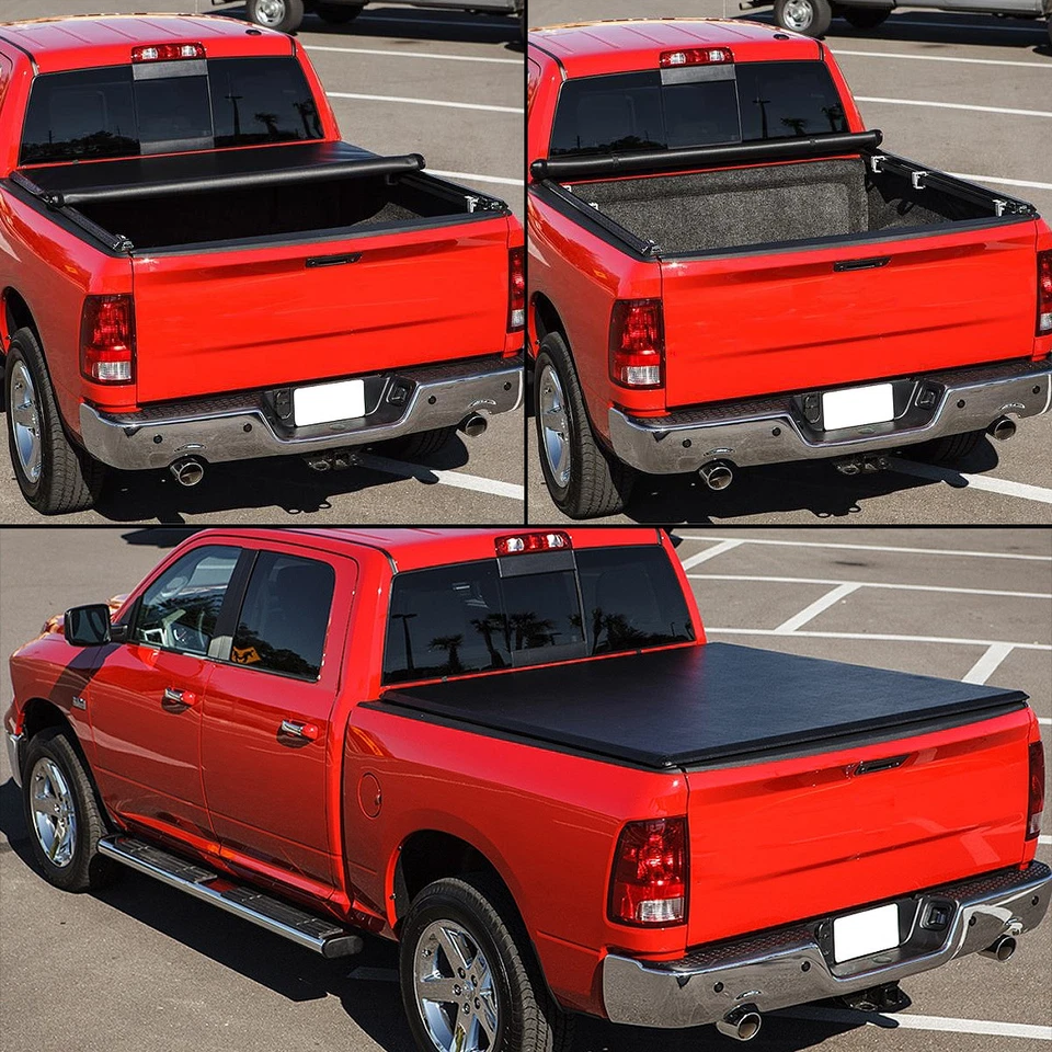 FOR 99-07 CHEVY SILVERADO/GMC SIERRA 6.5FT BED SOFT VINYL ROLL-UP TONNEAU COVER - Image 4 of 4