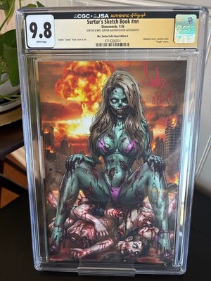 SURTUR S SKETCH BOOK ZOMBIE BARBIE LTD LINEN EDITION CGCxJSA 9.8 NM/M 2x SIGNED