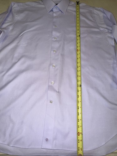 DAVID DONAHUE HERREN LILA LUXUS BAUMWOLLE NORMALE PASSFORM HEMD 18/36-37 $ 165 - Bild 10 von 11