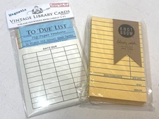 To Due List Library Pocket Magnet 16 Blank Book Cards & Knot & Bow 50 Cards