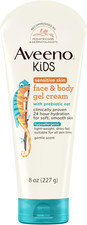 Aveeno Sensitive Skin Face Body Gel Cream for Kids with Prebiotic Oat, Clinica
