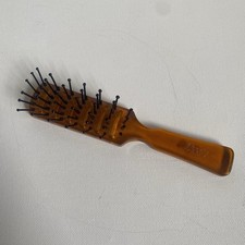Vtg 80 s Goody USA Vented Brown Amber Styling Hair Brush Ball Tipped 6