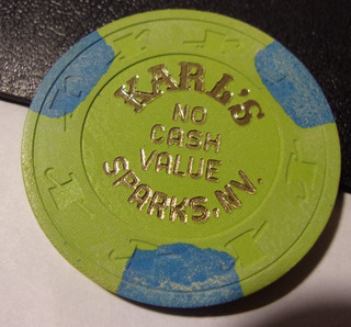 KARL'S HOTEL CASINO NCV hotel casino gaming poker chip Sparks NV