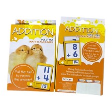 Addition Pull-Tab Math Flash Cards   36 Interactive Educational Learning Cards