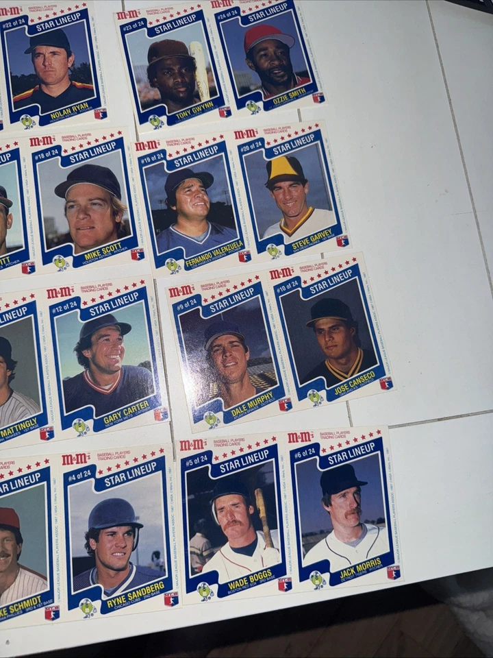 1987 M&M's Baseball Star Lineup  Set of 24 Cards! CANSECO,CLEMONS Ripken,RYAN   - Image 4 of 4